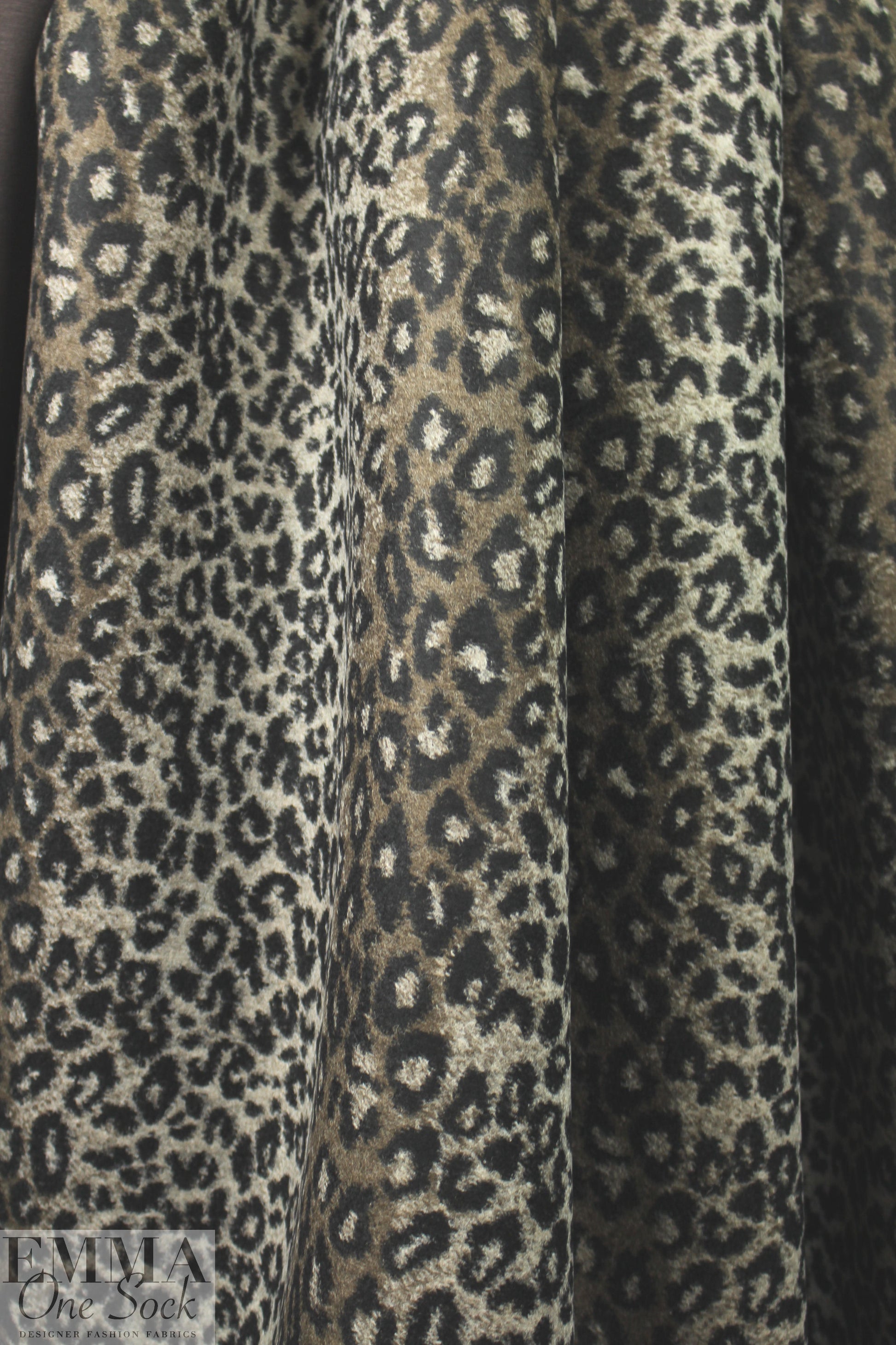 Italian high fashion wool knit scuba - leopard