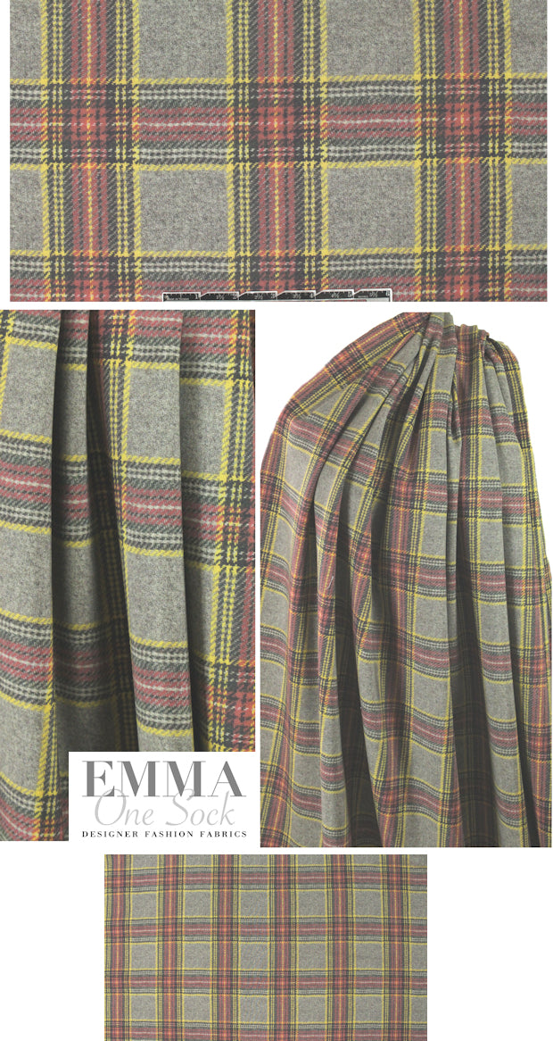 NY designer 'ironic' tartan plaid scuba knit