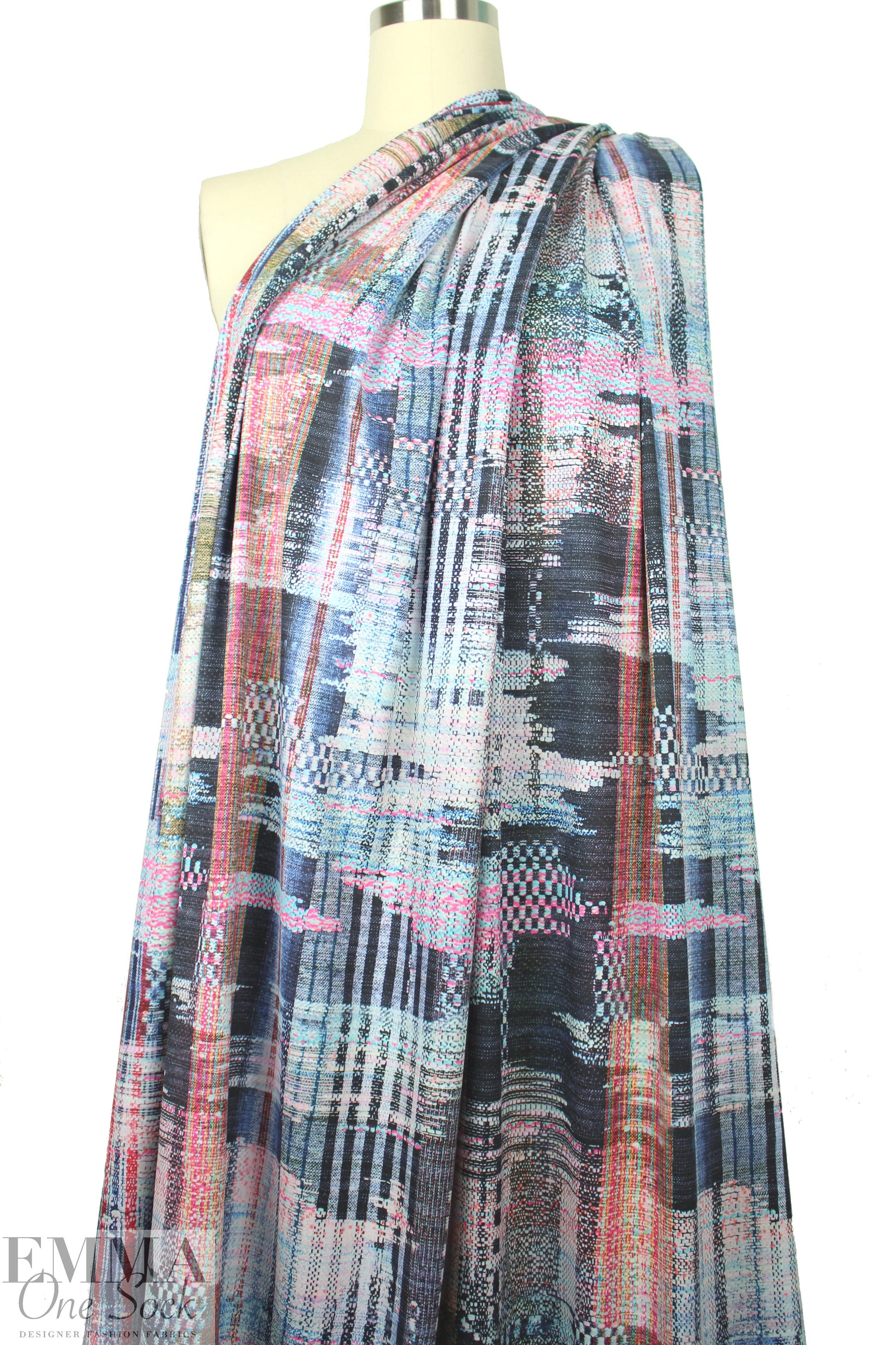Italian tweedy montage printed scuba knit
