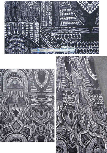 'Tut' fantasy digital print 'scuba' knit 1.375 yds