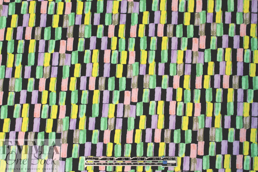 Tah@ri 'pastels on black' graphic print 'scuba' knit