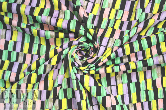 Tah@ri 'pastels on black' graphic print 'scuba' knit