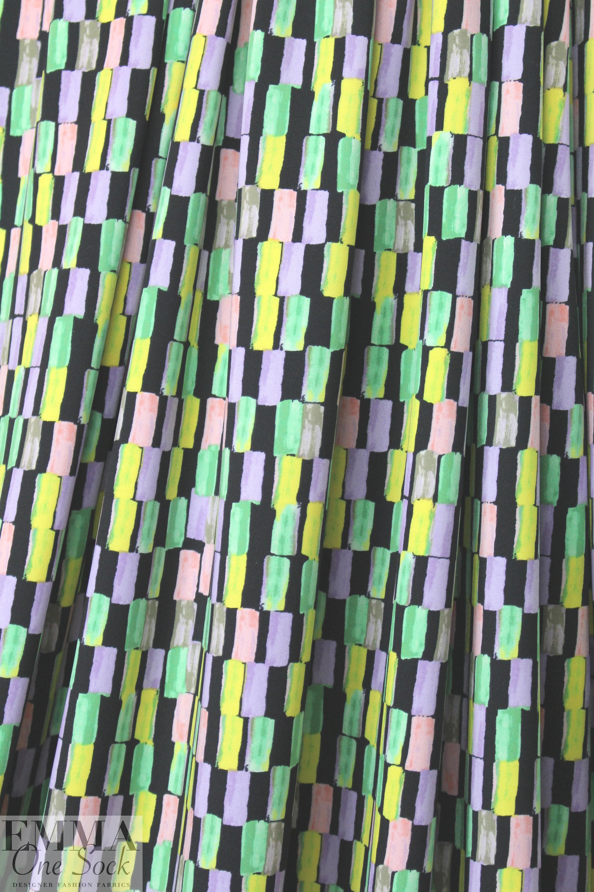 Tah@ri 'pastels on black' graphic print 'scuba' knit