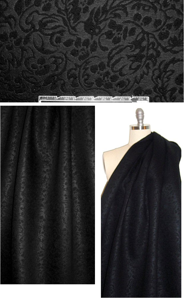 NY designer black on black neoprene/scuba knit