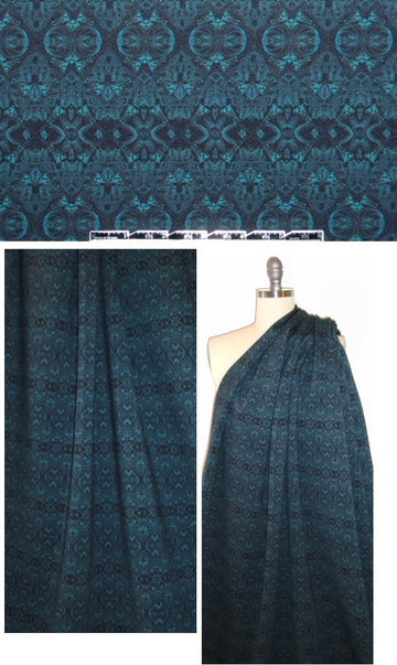 NY designer ornate motif neoprene/scuba knit