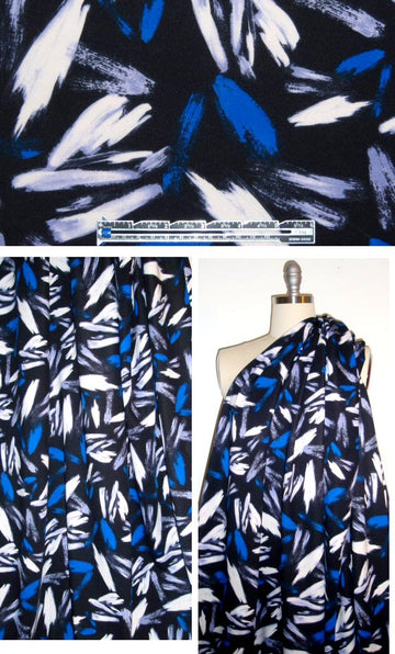 NY designer cobalt/black brushstroke 'scuba' knit