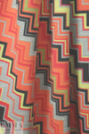 NY designer 'upstairs, downstairs' graphic scuba knit