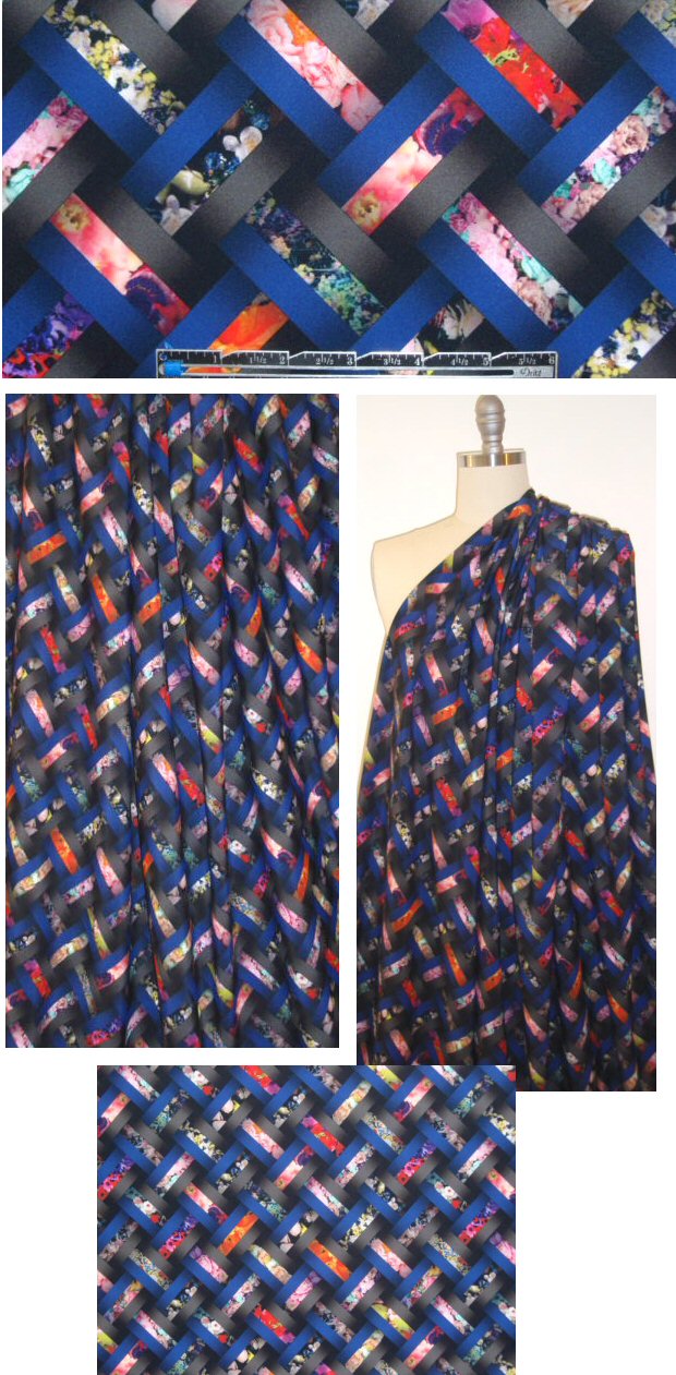 NY designer criss cross neoprene/scuba knit