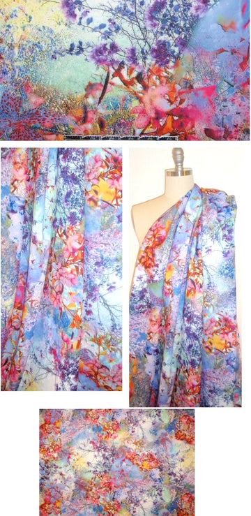 NY designer wildflowers Italian scuba knit
