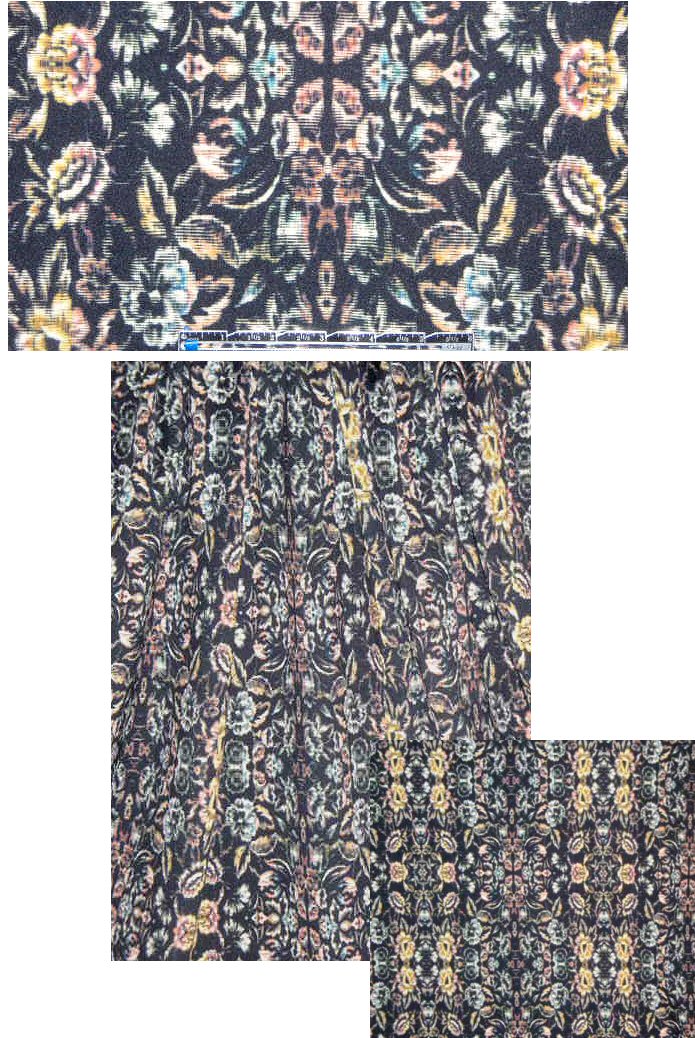 NY designer floral rorschach print 'scuba' knit