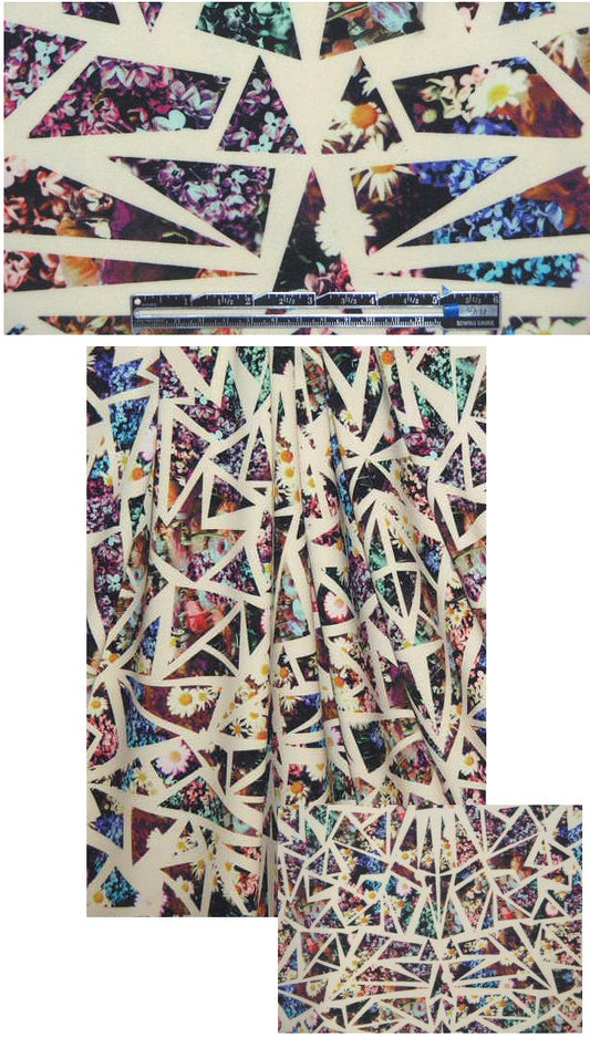 flower puzzle digital print 'scuba' knit