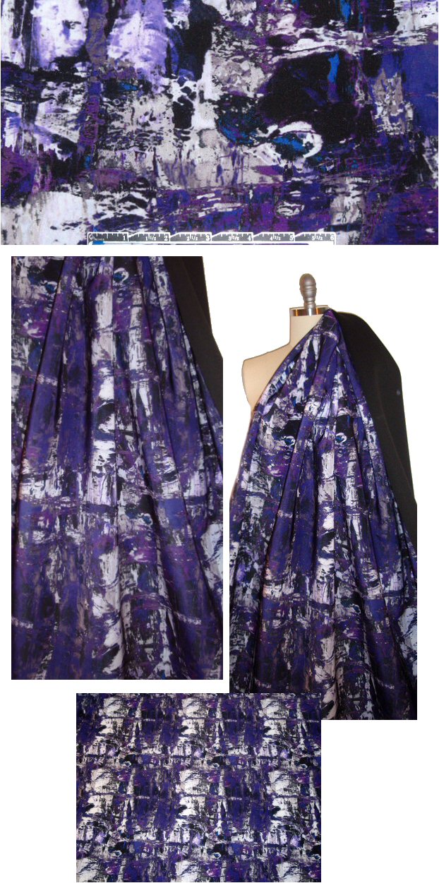 Italian grape abstract top quality scuba knit