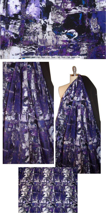 Italian grape abstract top quality scuba knit .66 yds