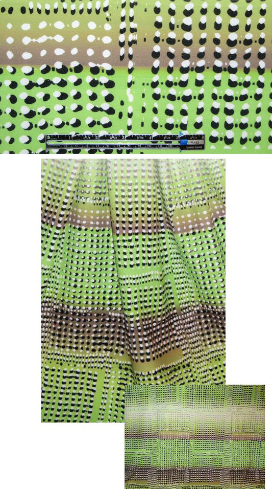 NY designer green dot digital print 'scuba' knit
