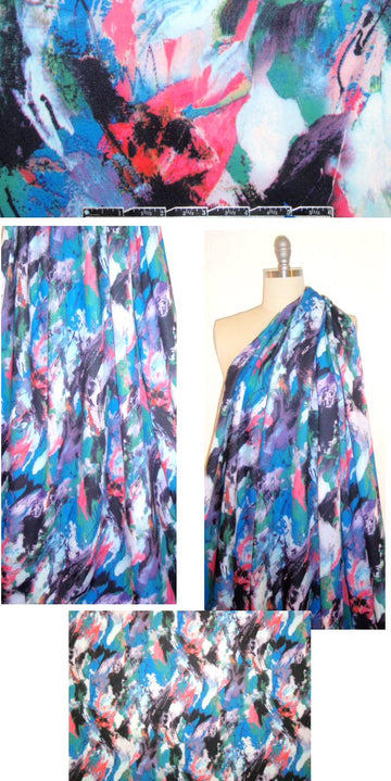 NY designer brushstroke abstract Italian scuba knit