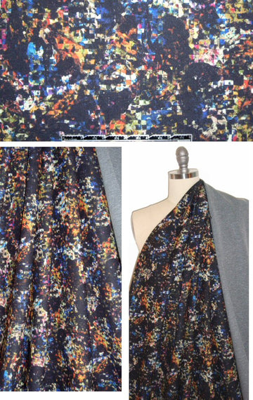 NY designer deconstructed prism neoprene/scuba knit
