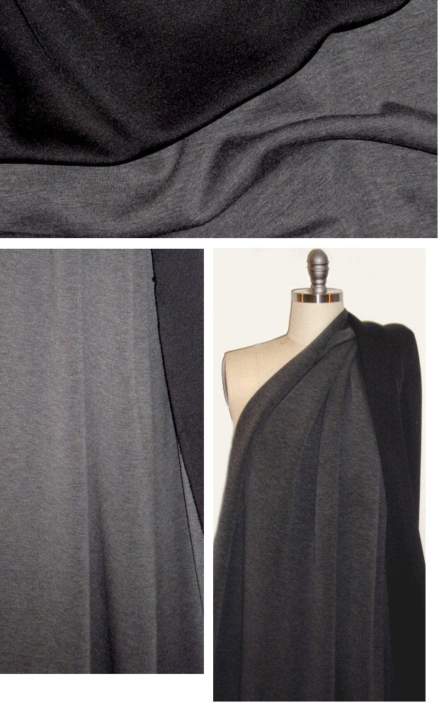 'scuba air' neoprene poly/rayon/elastic - charcoal .75 yds