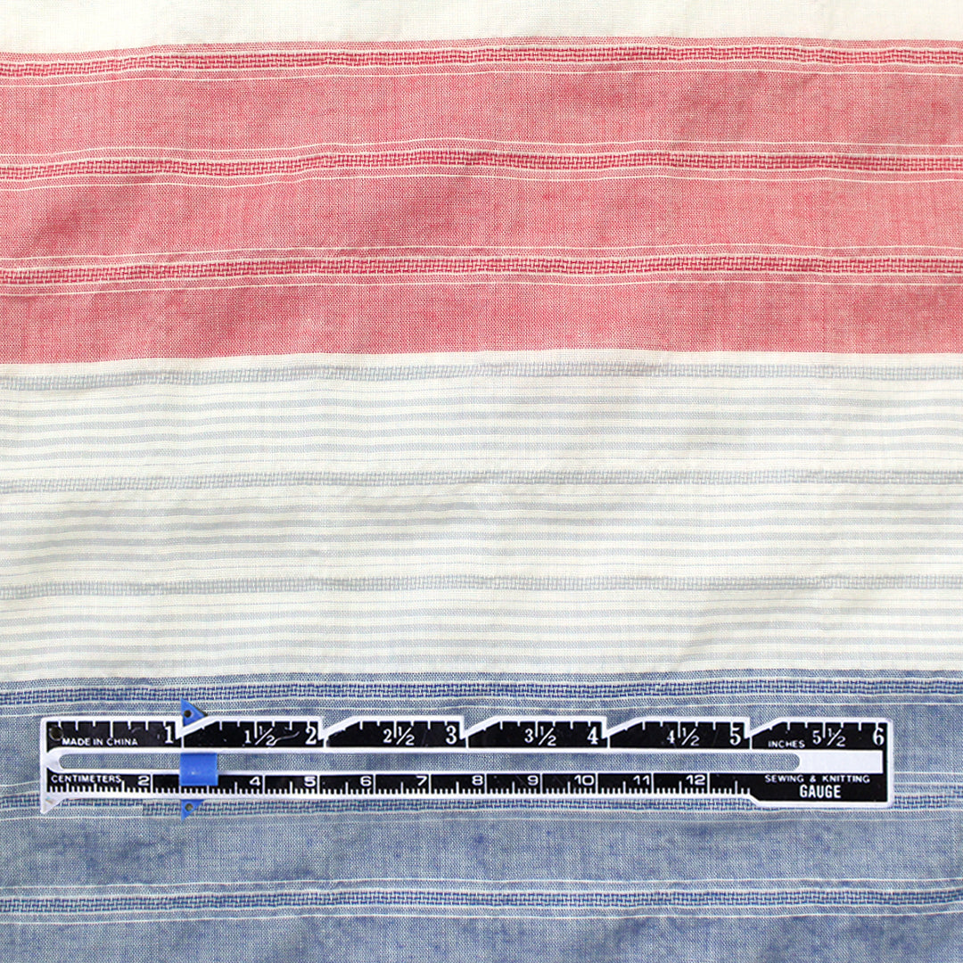 CA designer cotton novelty weave stripe - red/white/blue 1.5 yds