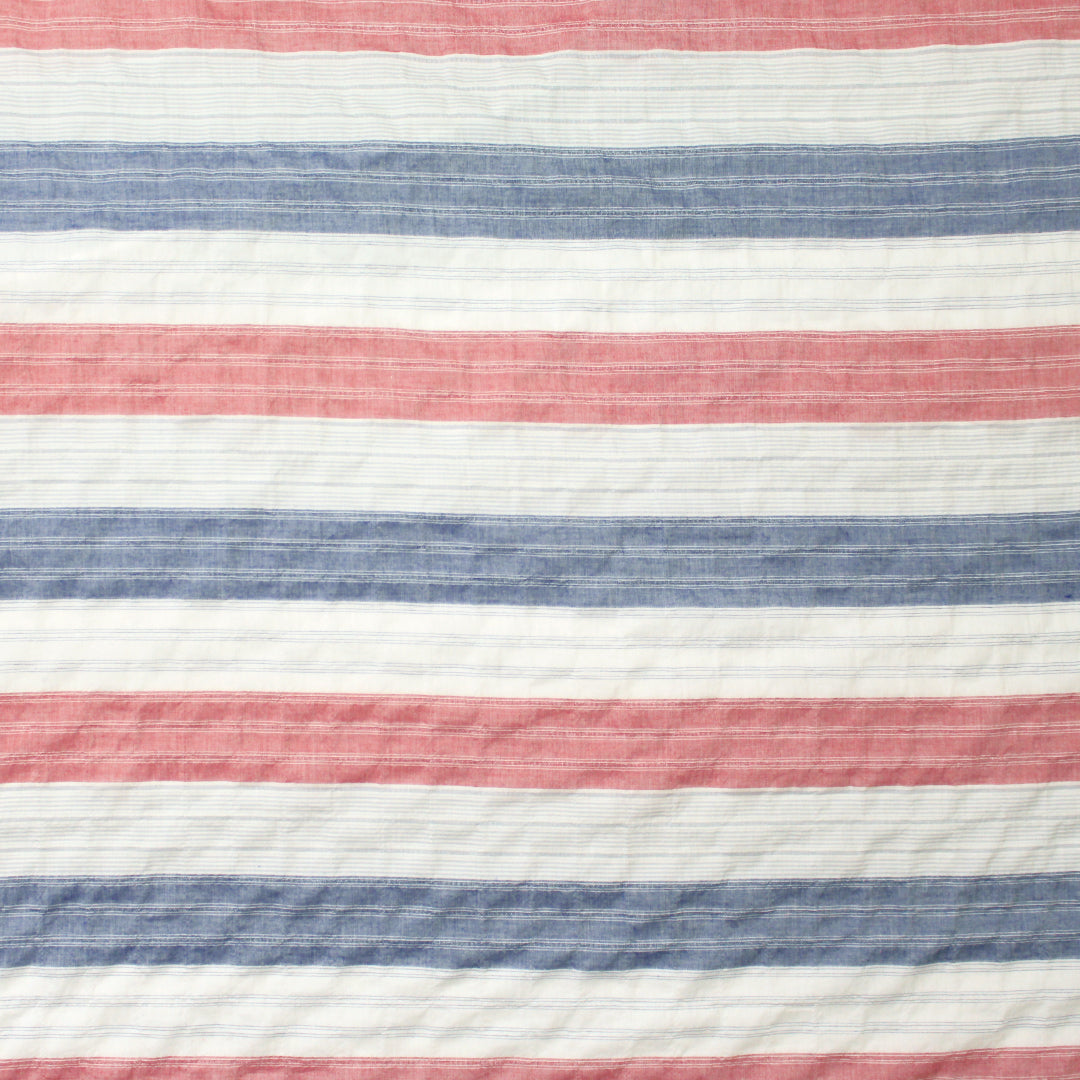 CA designer cotton novelty weave stripe - red/white/blue 1.5 yds