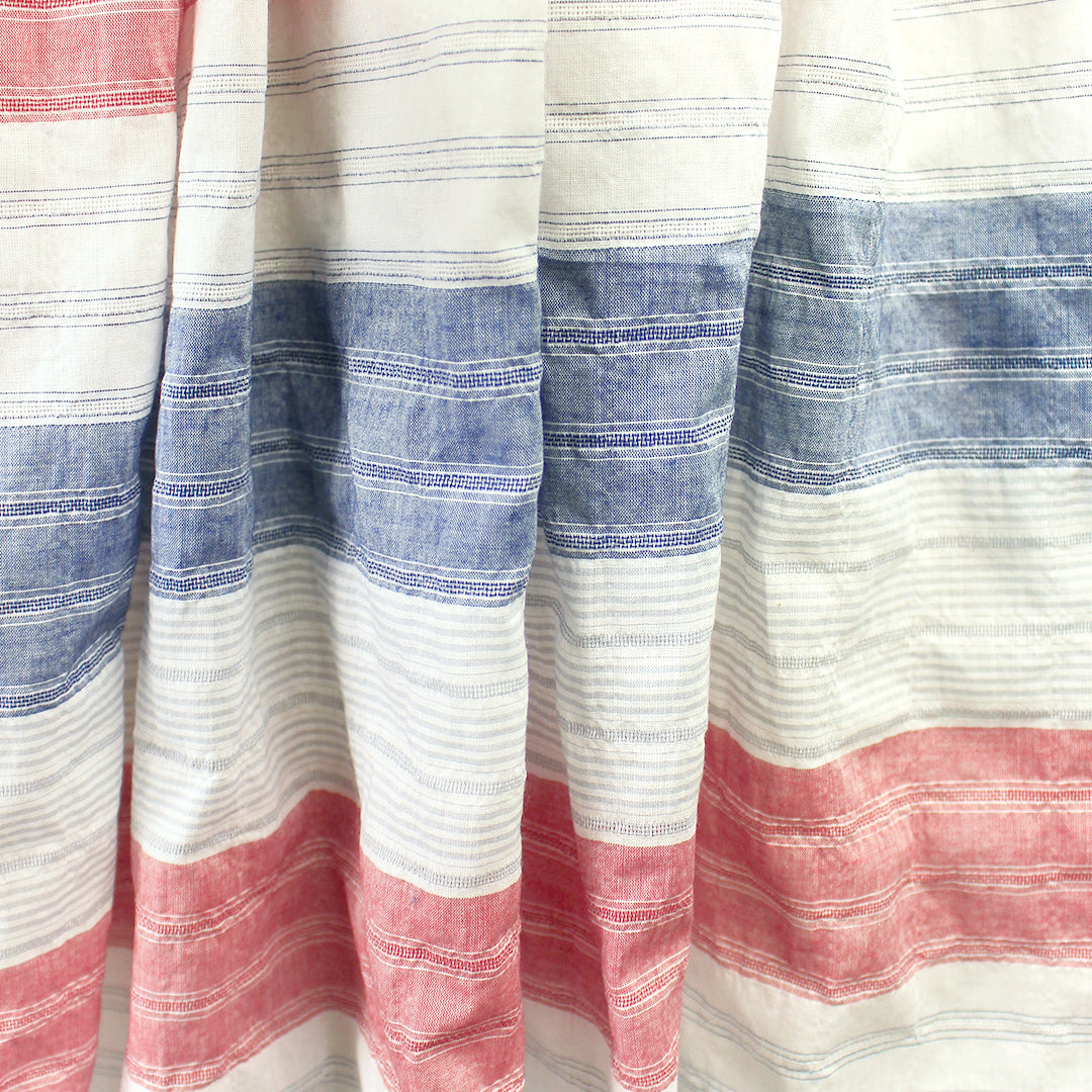 CA designer cotton novelty weave stripe - red/white/blue 1.5 yds