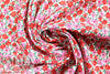 Italian red/pink floral cotton 'seersucker' woven 1.25 yds