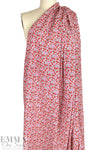 Italian red/pink floral cotton 'seersucker' woven 1.5 yd