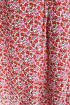 Italian red/pink floral cotton 'seersucker' woven 1.25 yds