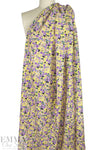 Italian lemon/grape floral cotton 'seersucker' woven 1.66 yd