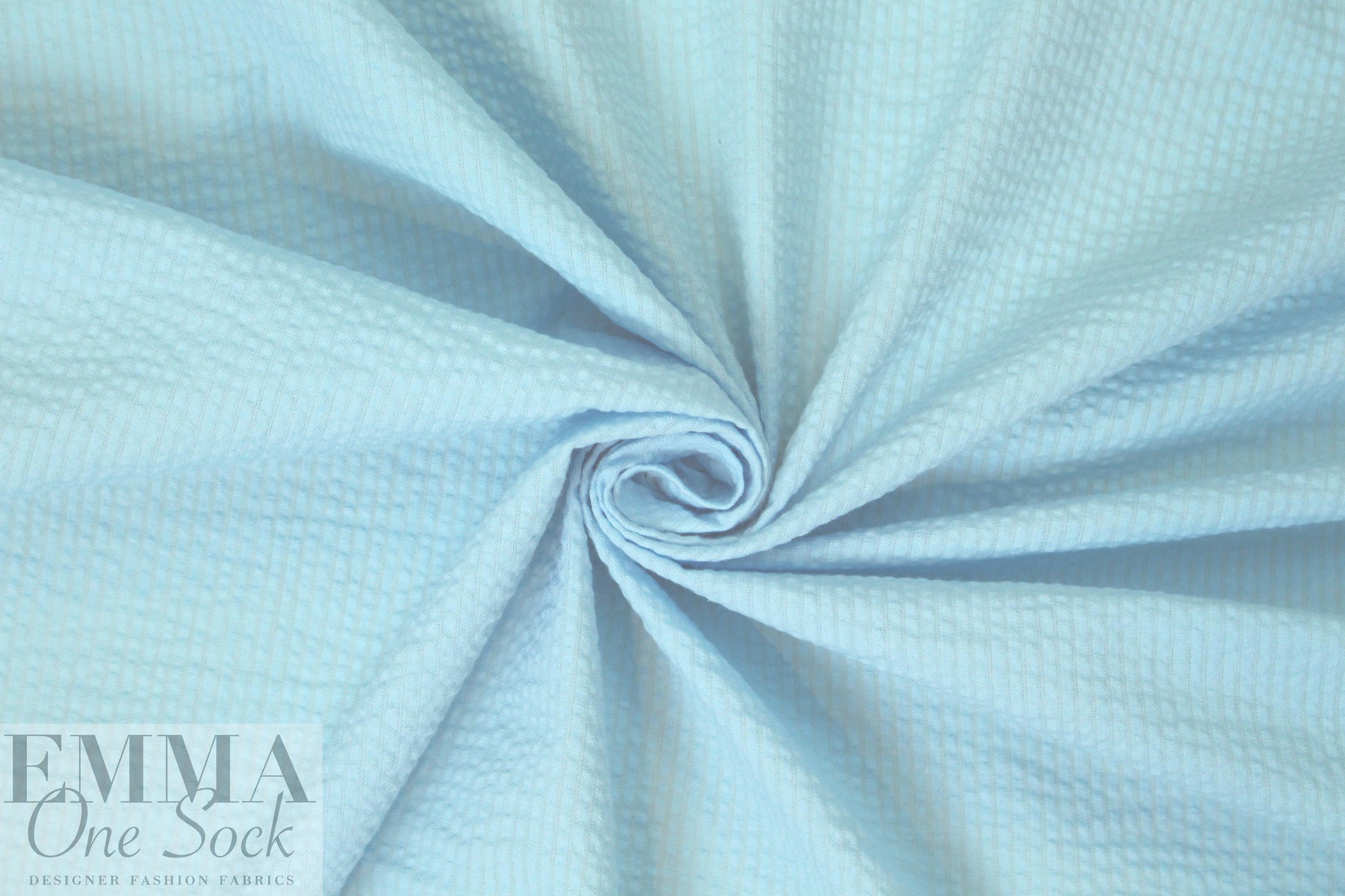 textured poly/cotton seersucker woven - aqua
