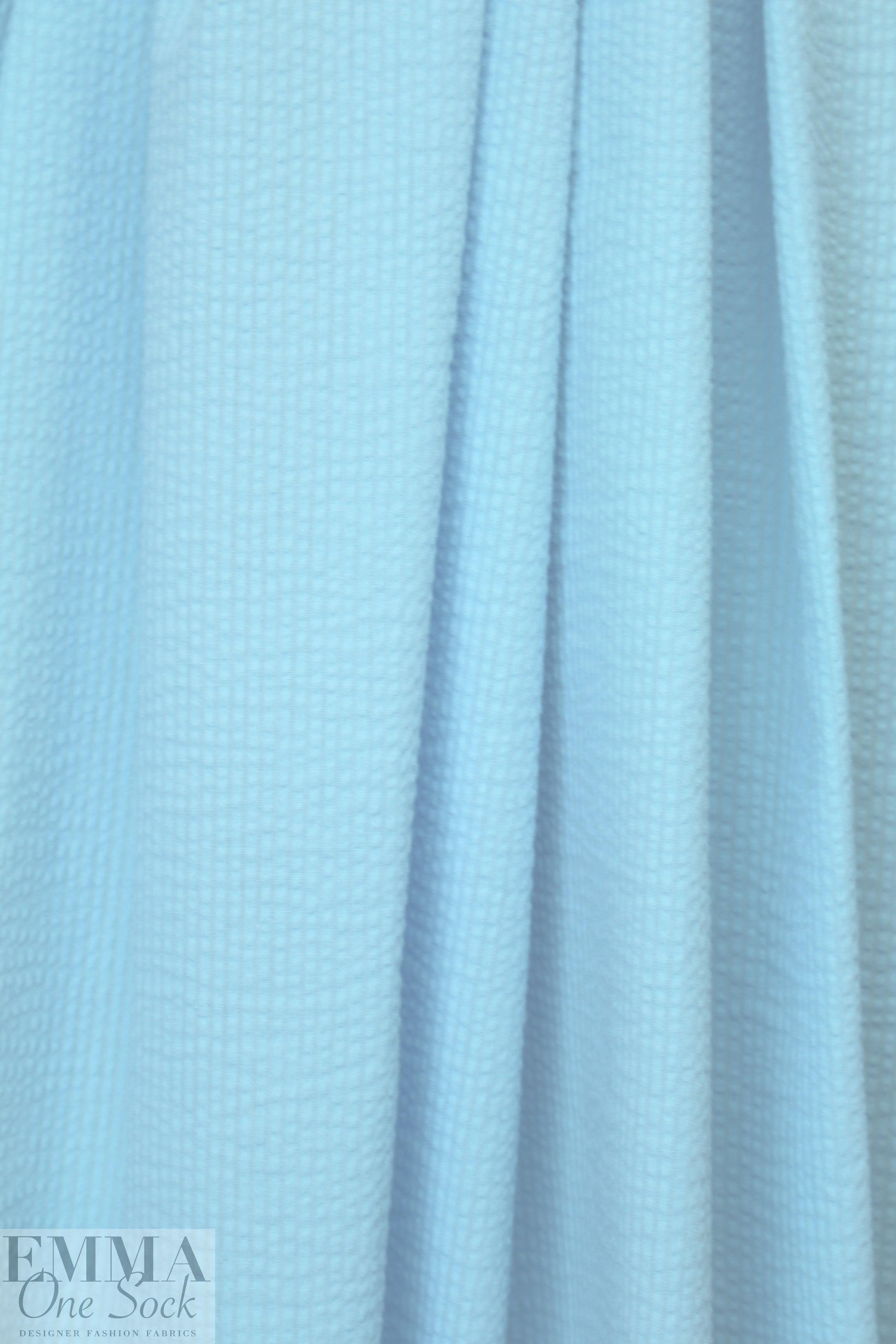 textured poly/cotton seersucker woven - aqua