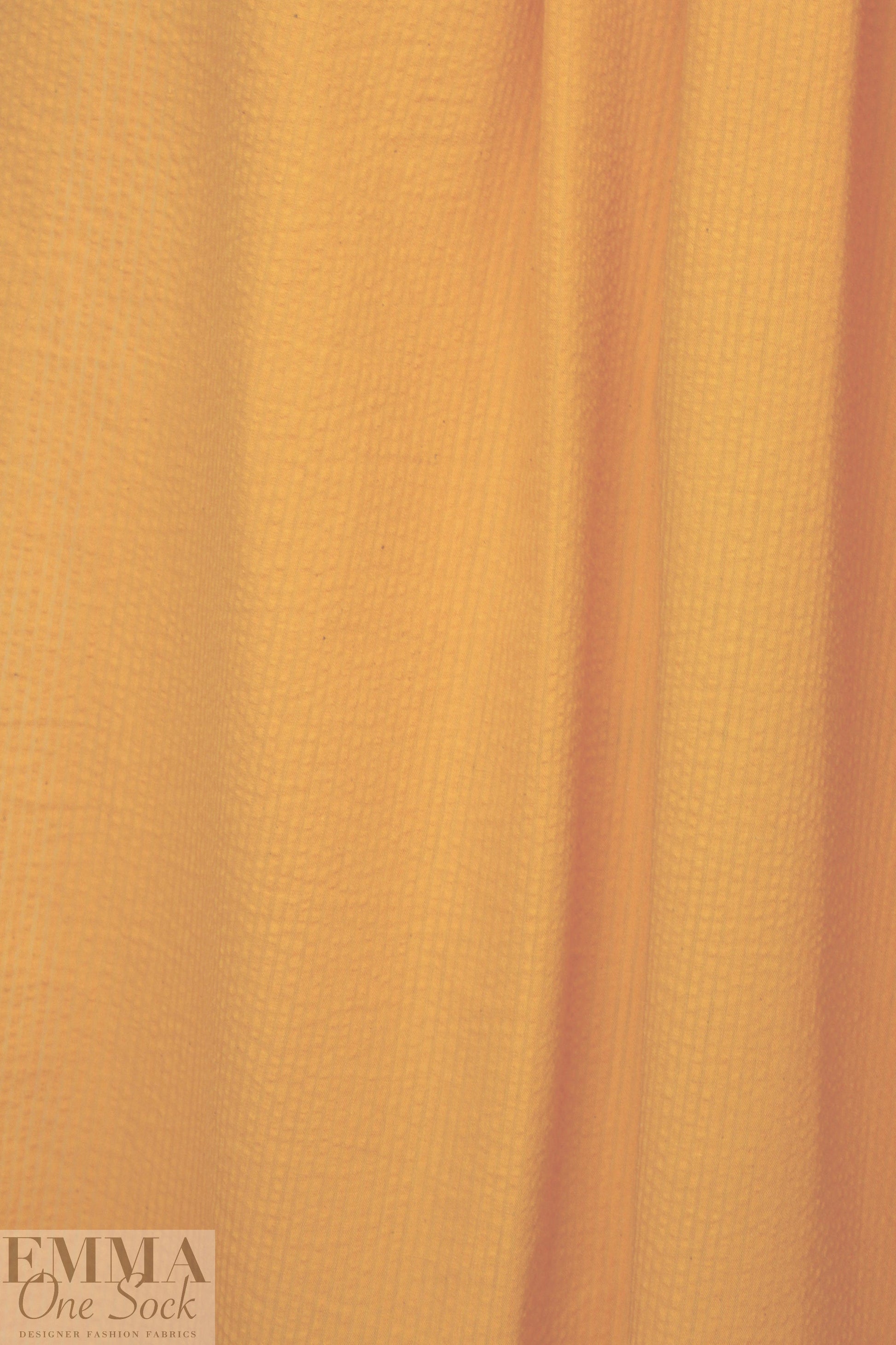 textured poly/cotton seersucker woven - tangerine 1 yard