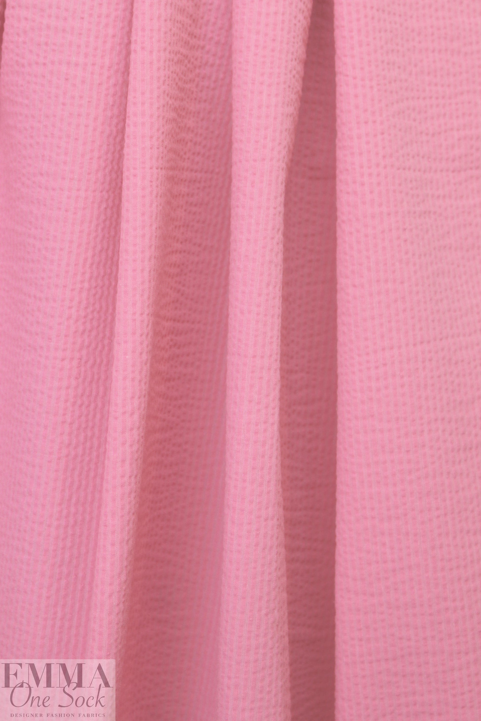 textured poly/cotton seersucker woven - carnation