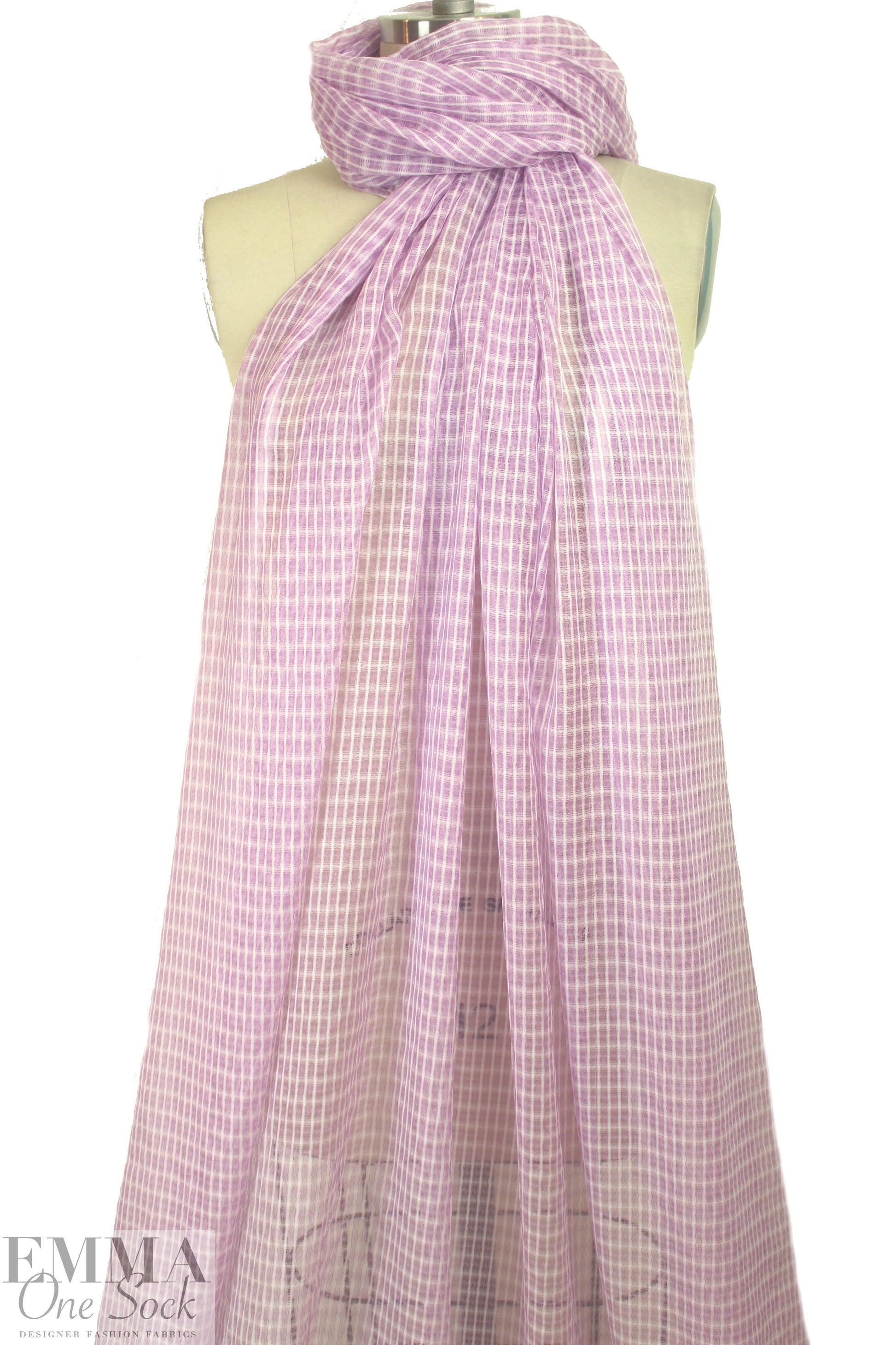 famous designer seersucker gauze - lilac