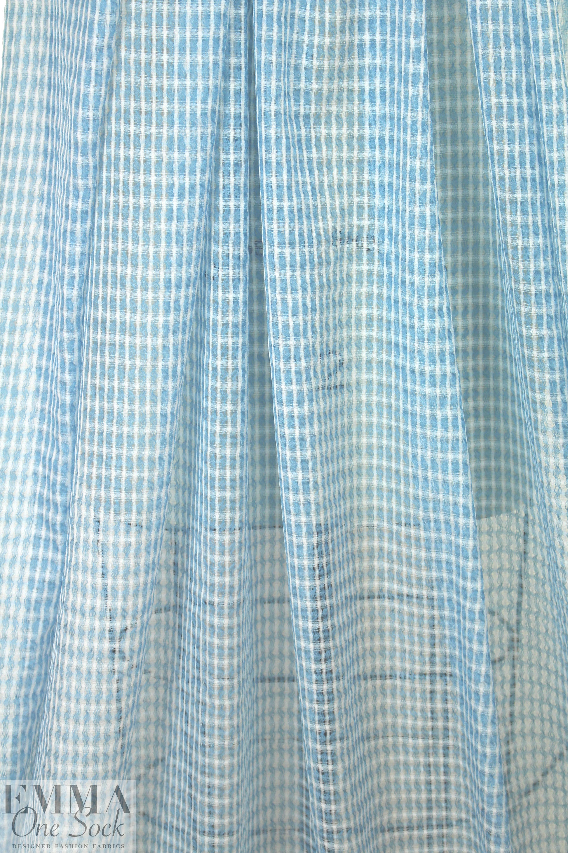 famous designer seersucker gauze - sky