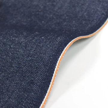 Japanese selvedge denim 325 GSM - orange selvedge/dark indigo *slight imperfections*