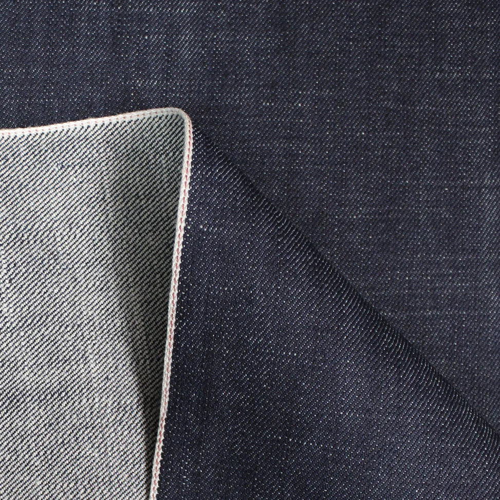 Japanese selvedge denim - red running stitch/dark indigo