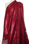 CA designer sequinned rayon knit - poinsettia