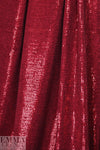 CA designer sequinned rayon knit - poinsettia
