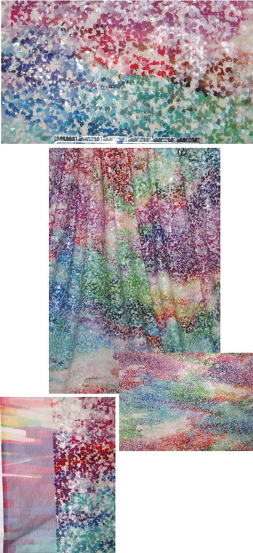 Italian sequin mesh knit - colorful digital abstract