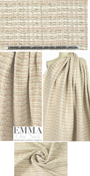 Oday Shak@r fancy basketweave boucle' - champagne 2.125 yds