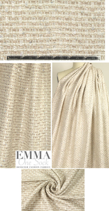 Tah@ri sequin-embellished fancy boucle' - champagne