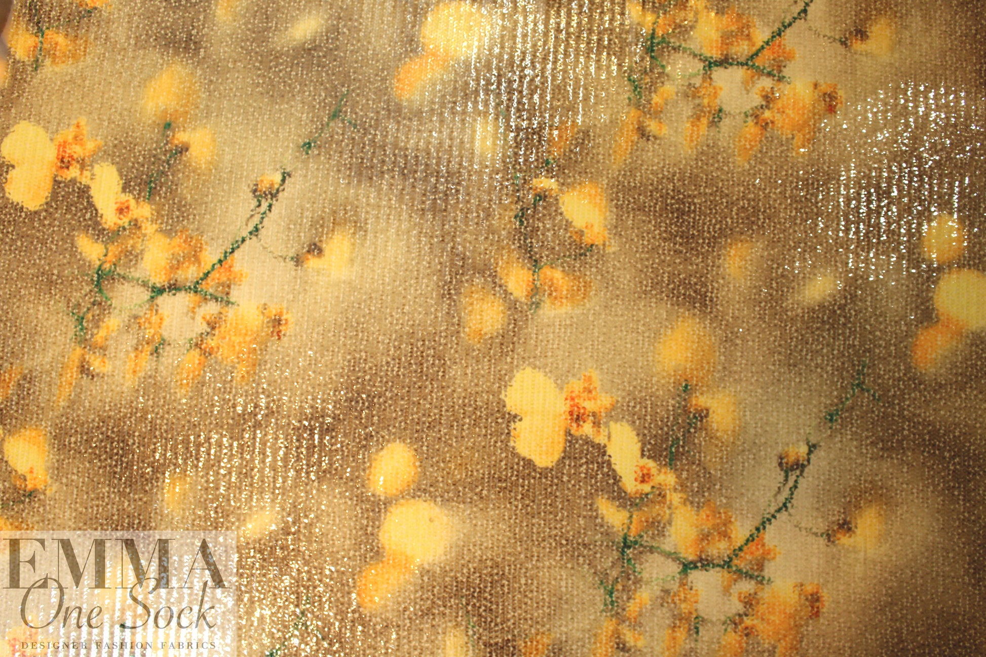 French blossoms printed sequinned chiffon