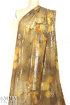 French blossoms printed sequinned chiffon