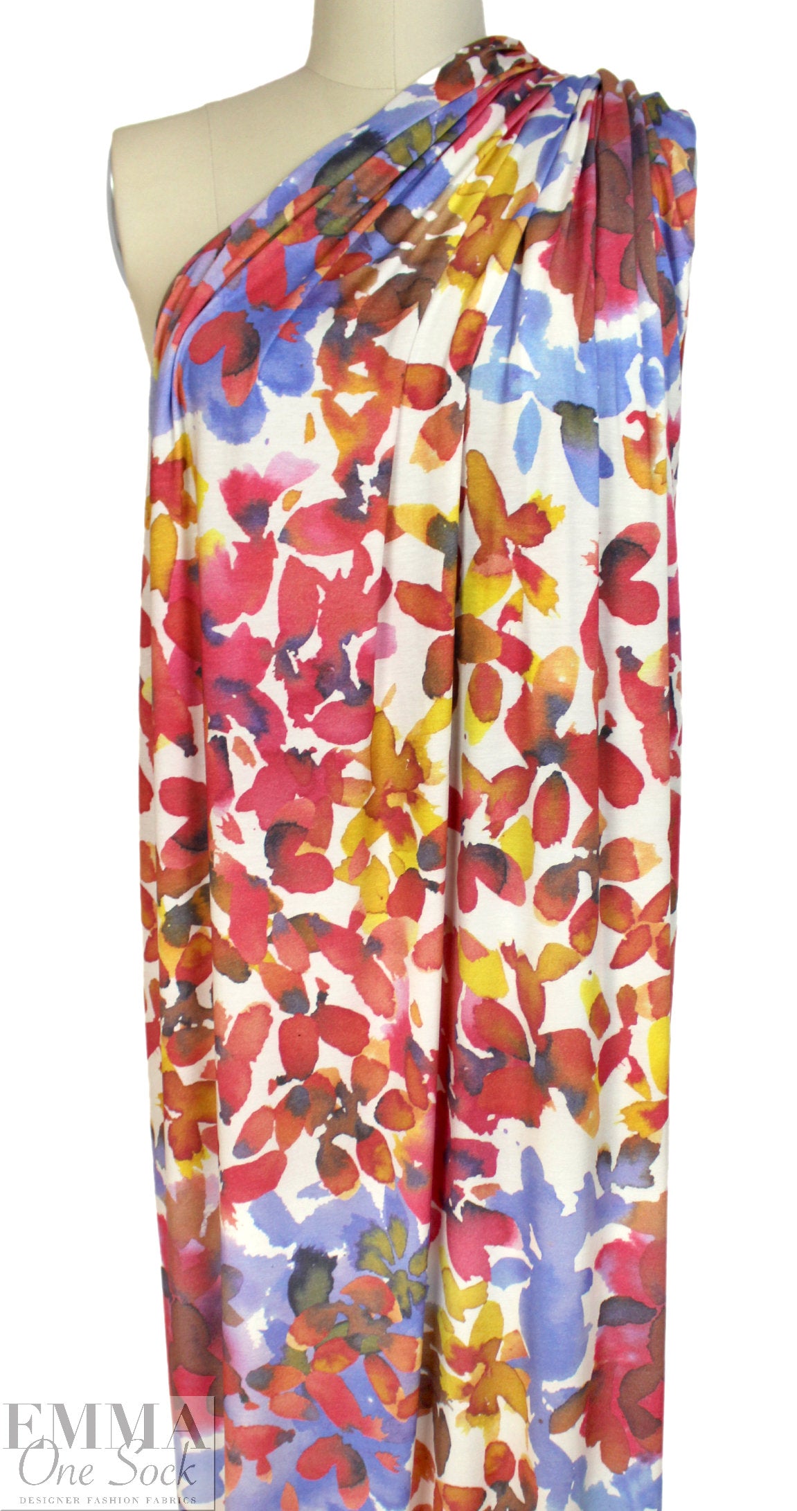 'petal watercolor' abstract micro-modal/spandex knit 1.66 yd