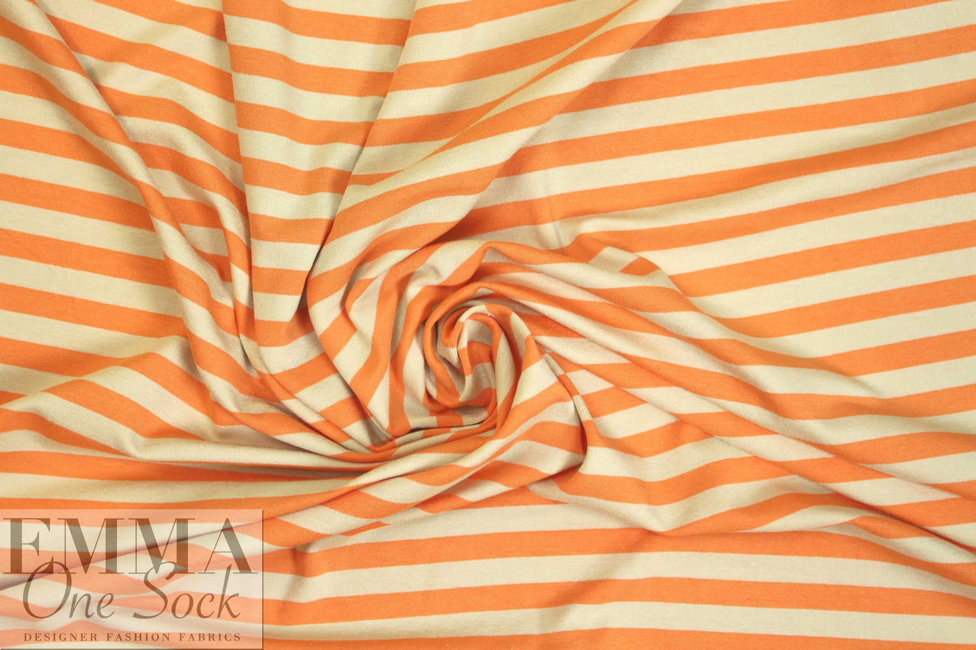 yarn dyed viscose/spandex jersey - creamsicle stripe 1.375 yds