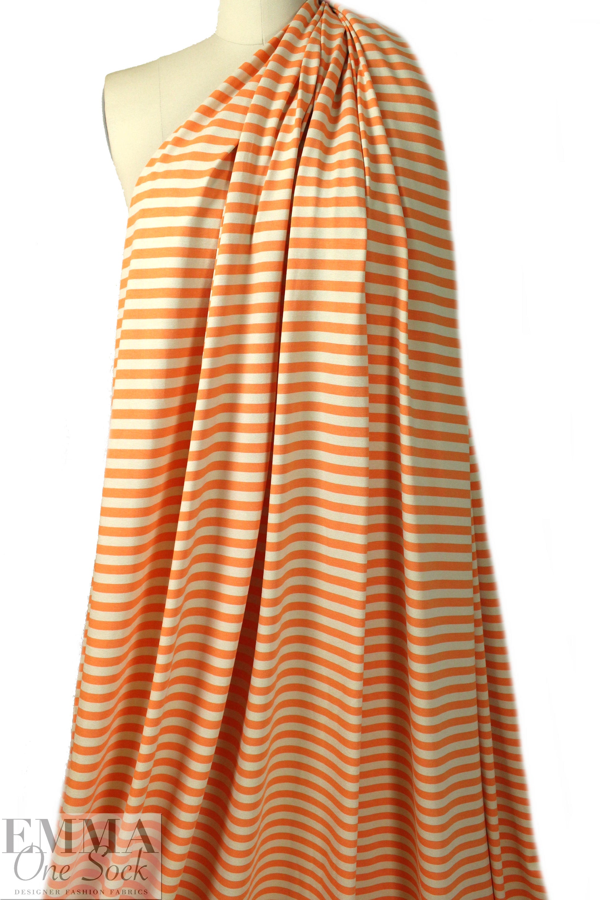 yarn dyed viscose/spandex jersey - creamsicle stripe 1.375 yds
