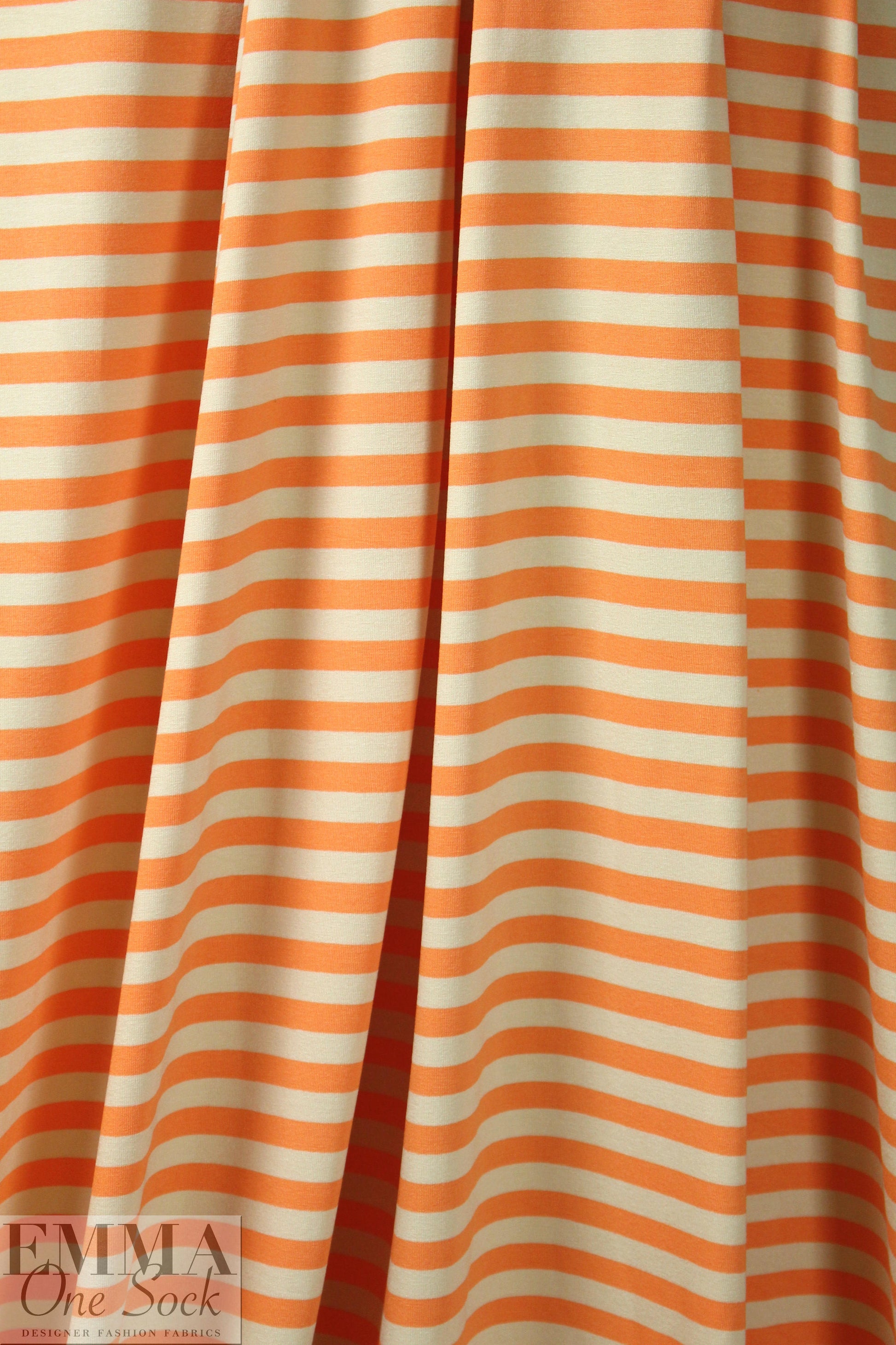 yarn dyed viscose/spandex jersey - creamsicle stripe 1.375 yds