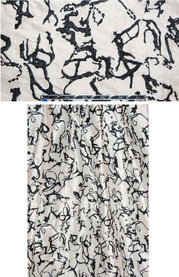 David M. fancy embroidered silk shantung - black/white