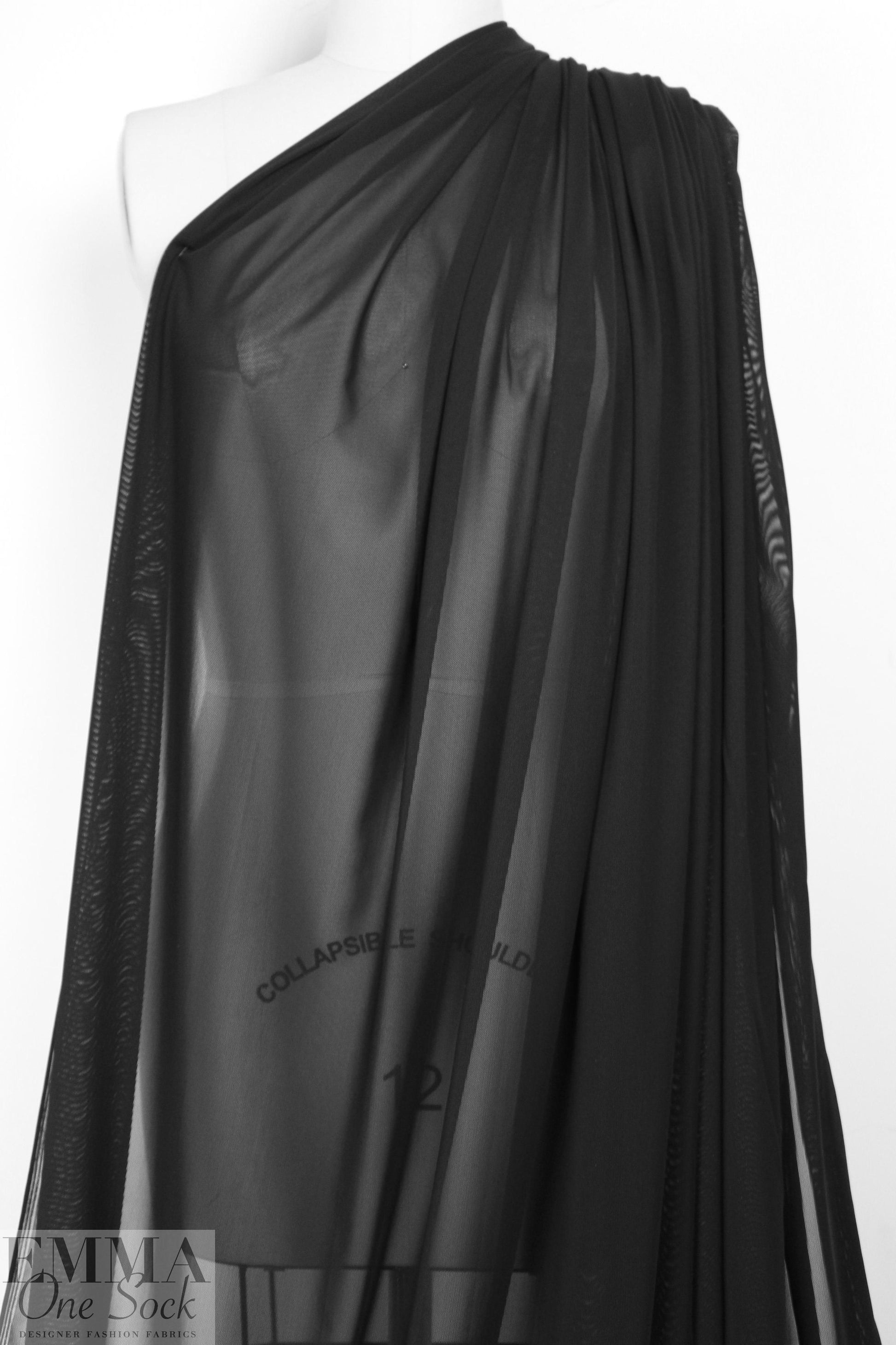 'SHAPER' power net spandex 4-way mesh - black .75 yds