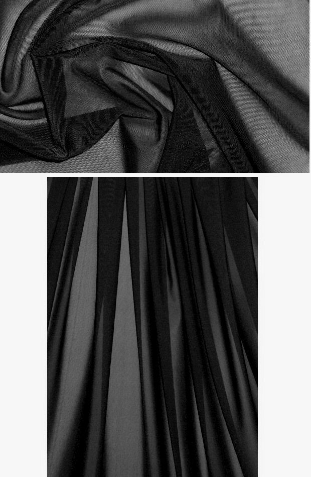 'SHAPER' power net spandex 4-way mesh - black 1 yard